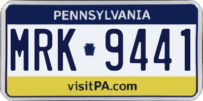 PA license plate MRK9441