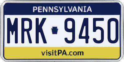 PA license plate MRK9450