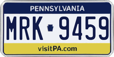 PA license plate MRK9459