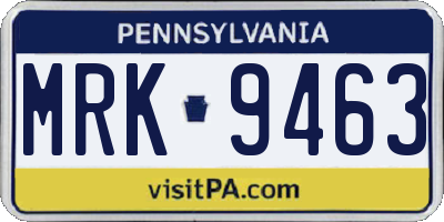 PA license plate MRK9463