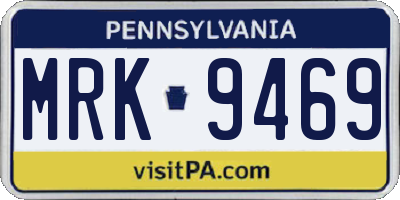PA license plate MRK9469