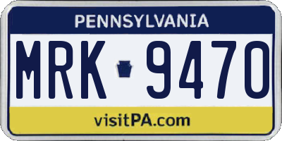 PA license plate MRK9470