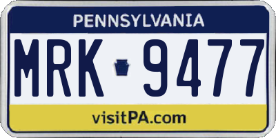PA license plate MRK9477