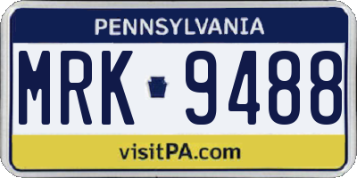 PA license plate MRK9488