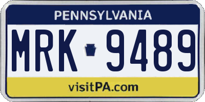 PA license plate MRK9489