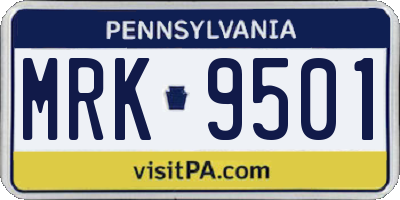 PA license plate MRK9501