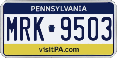 PA license plate MRK9503