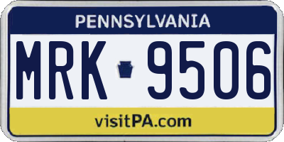 PA license plate MRK9506