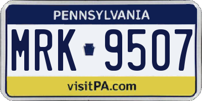 PA license plate MRK9507