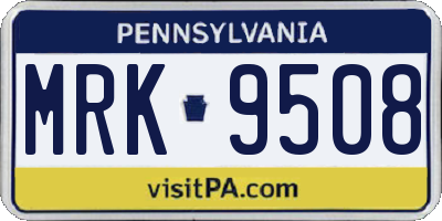 PA license plate MRK9508