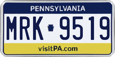 PA license plate MRK9519