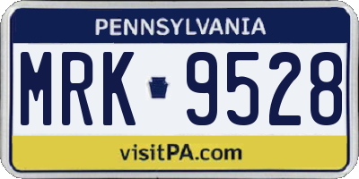 PA license plate MRK9528