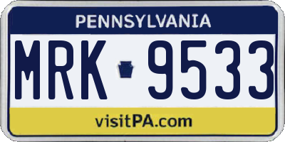 PA license plate MRK9533