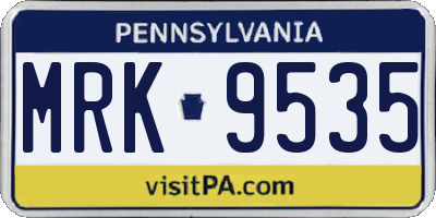 PA license plate MRK9535