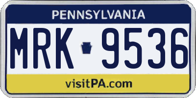 PA license plate MRK9536