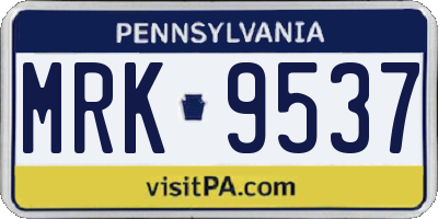 PA license plate MRK9537