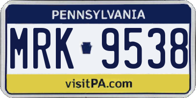 PA license plate MRK9538