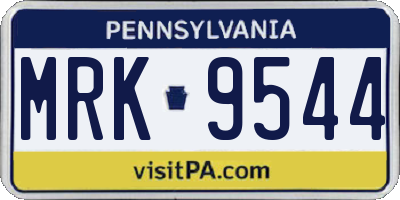 PA license plate MRK9544