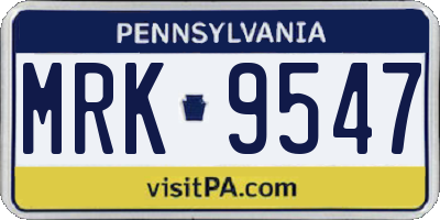 PA license plate MRK9547