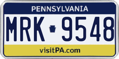PA license plate MRK9548