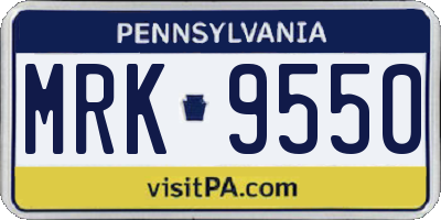 PA license plate MRK9550