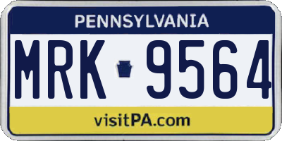 PA license plate MRK9564