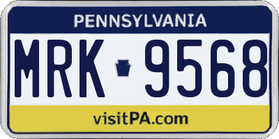PA license plate MRK9568
