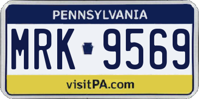 PA license plate MRK9569