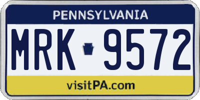 PA license plate MRK9572