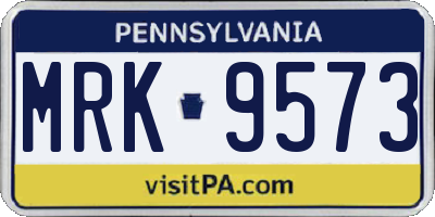 PA license plate MRK9573