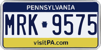 PA license plate MRK9575