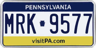 PA license plate MRK9577