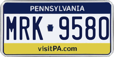 PA license plate MRK9580