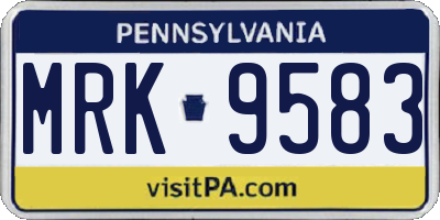 PA license plate MRK9583