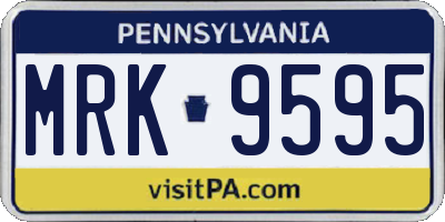 PA license plate MRK9595
