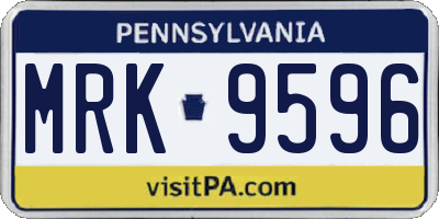 PA license plate MRK9596