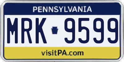 PA license plate MRK9599