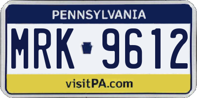 PA license plate MRK9612