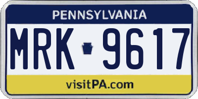 PA license plate MRK9617
