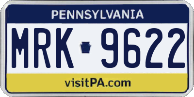 PA license plate MRK9622