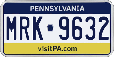PA license plate MRK9632
