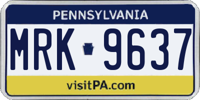 PA license plate MRK9637