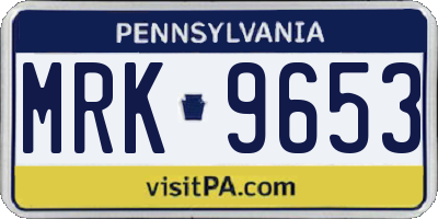 PA license plate MRK9653