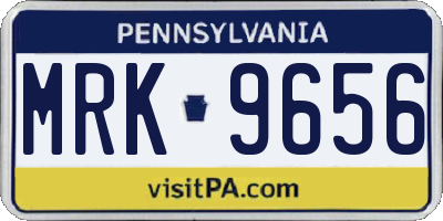 PA license plate MRK9656