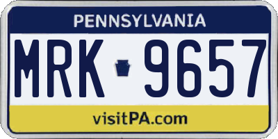 PA license plate MRK9657