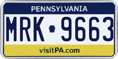 PA license plate MRK9663