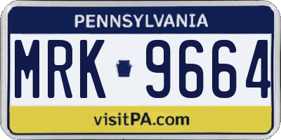 PA license plate MRK9664