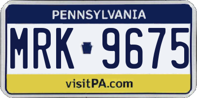 PA license plate MRK9675