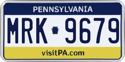 PA license plate MRK9679