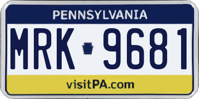 PA license plate MRK9681